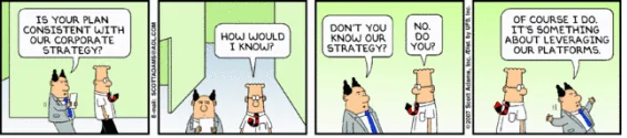 Dilbert comic strip about delegating a task